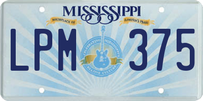 MS license plate LPM375