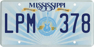 MS license plate LPM378