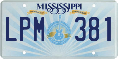MS license plate LPM381