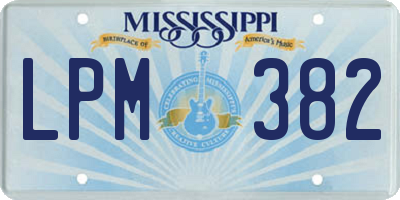 MS license plate LPM382