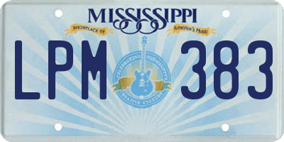 MS license plate LPM383