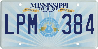 MS license plate LPM384