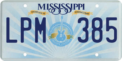 MS license plate LPM385