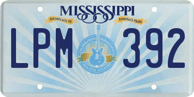 MS license plate LPM392