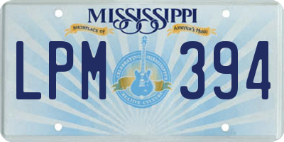 MS license plate LPM394