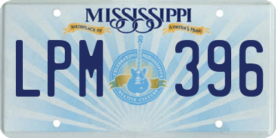 MS license plate LPM396