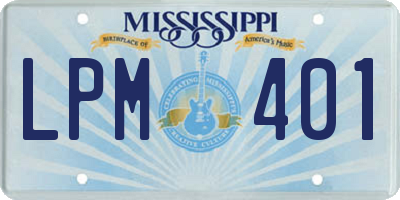 MS license plate LPM401