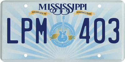 MS license plate LPM403