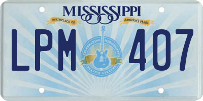 MS license plate LPM407