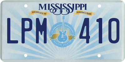 MS license plate LPM410