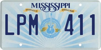 MS license plate LPM411