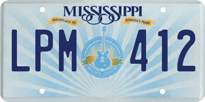 MS license plate LPM412