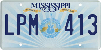 MS license plate LPM413