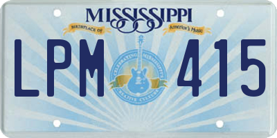 MS license plate LPM415