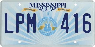 MS license plate LPM416