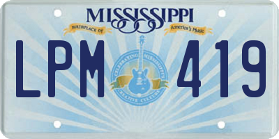 MS license plate LPM419