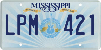 MS license plate LPM421
