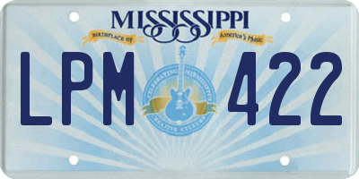 MS license plate LPM422