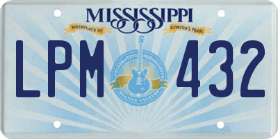 MS license plate LPM432