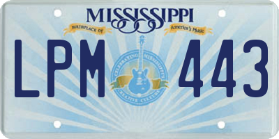 MS license plate LPM443