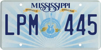 MS license plate LPM445