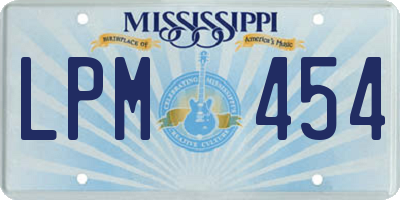 MS license plate LPM454