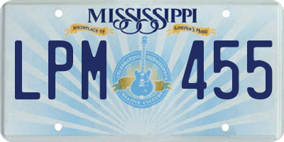 MS license plate LPM455