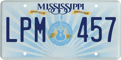 MS license plate LPM457