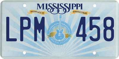 MS license plate LPM458