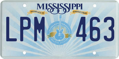 MS license plate LPM463