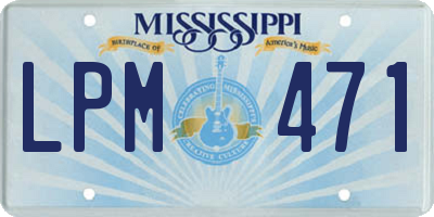 MS license plate LPM471