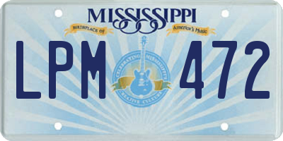 MS license plate LPM472