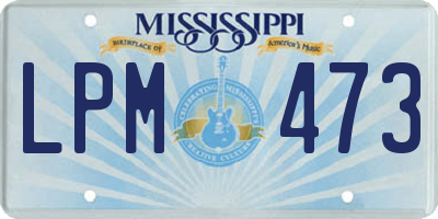 MS license plate LPM473