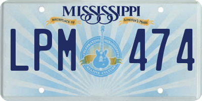 MS license plate LPM474