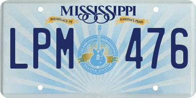MS license plate LPM476