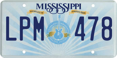 MS license plate LPM478