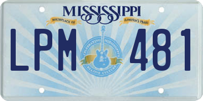 MS license plate LPM481
