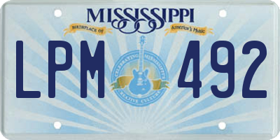 MS license plate LPM492