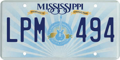 MS license plate LPM494