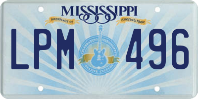 MS license plate LPM496