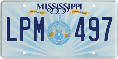 MS license plate LPM497
