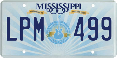 MS license plate LPM499