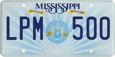 MS license plate LPM500
