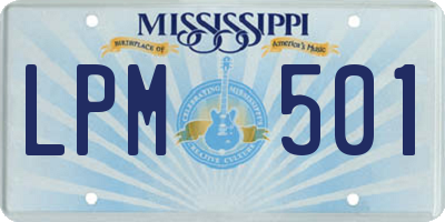 MS license plate LPM501