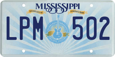 MS license plate LPM502