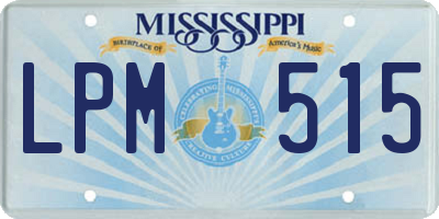 MS license plate LPM515