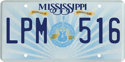 MS license plate LPM516