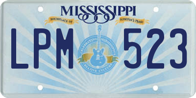MS license plate LPM523