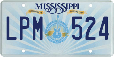 MS license plate LPM524