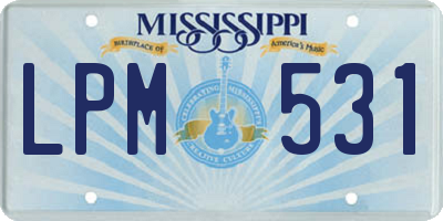 MS license plate LPM531